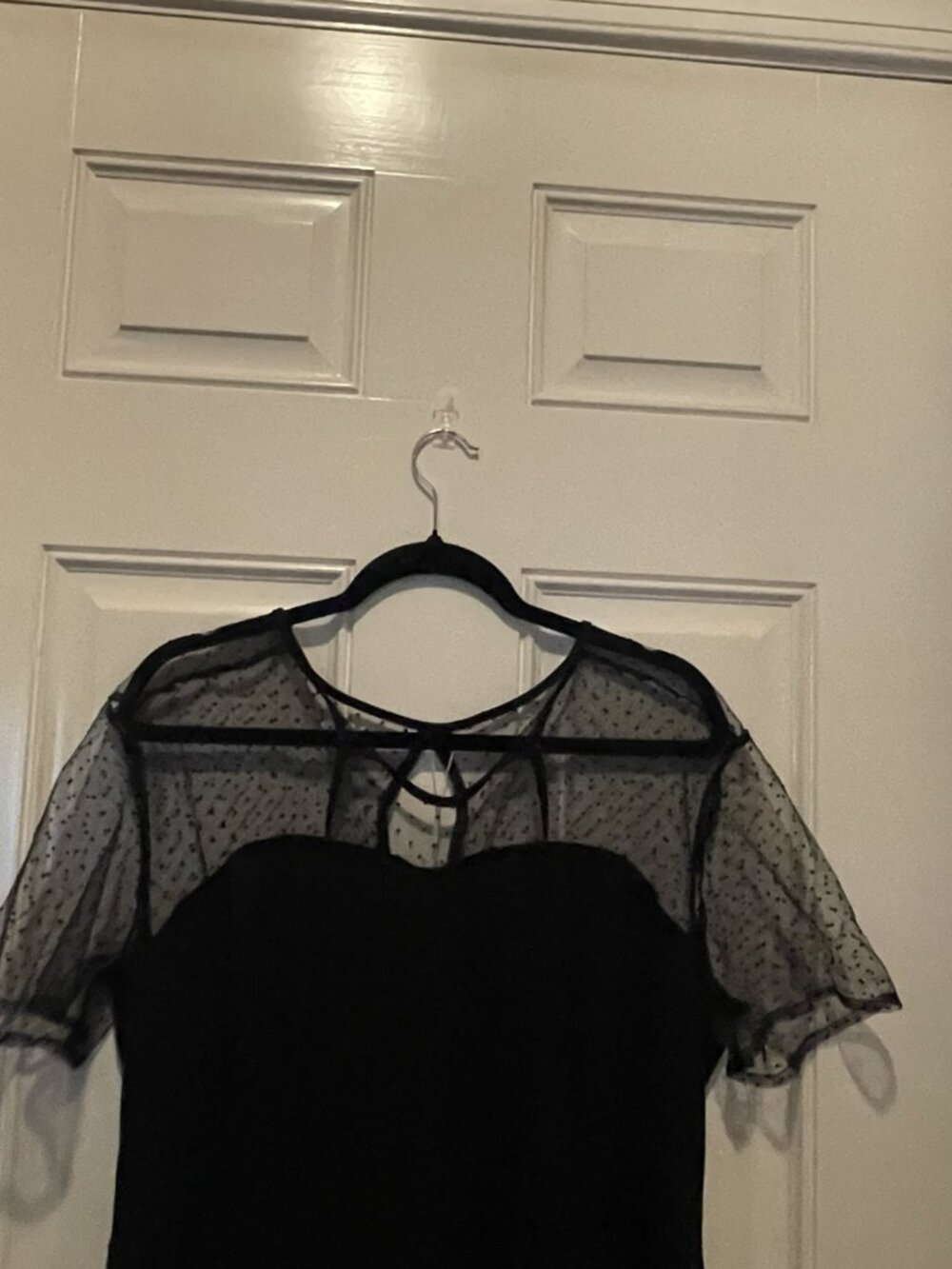 🖤 Little Black Dress | Sheer Mesh Top | Short Sleeve | A-Line XXL - Picture 5 of 7